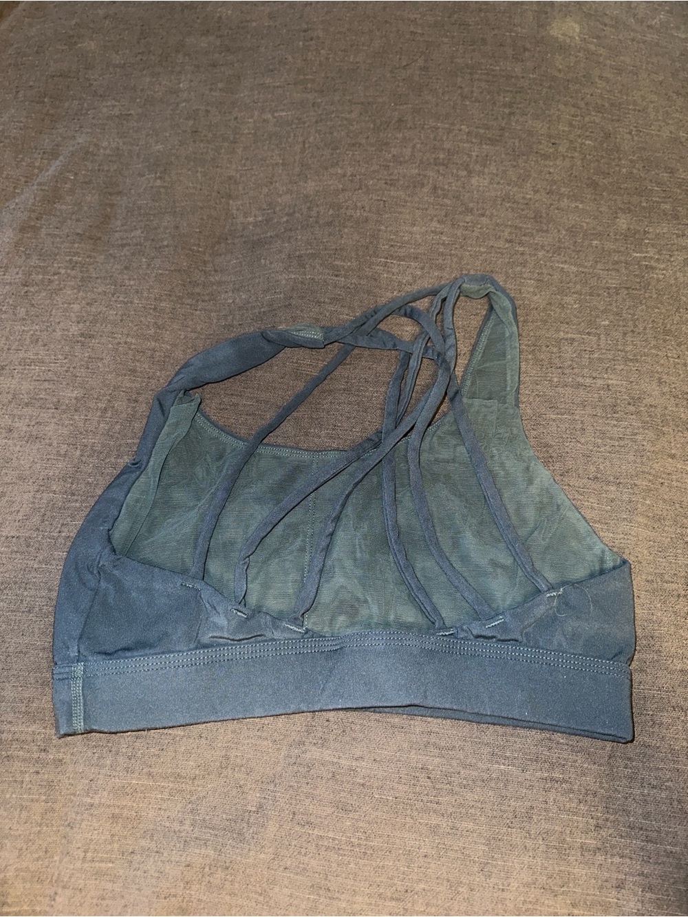 Alphalete Teal Strappy Mesh Sports Bra